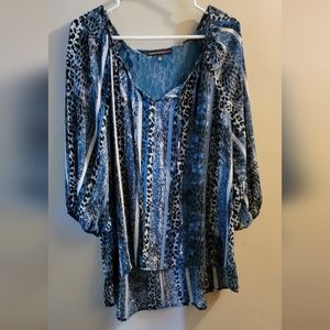 Heart Soul plus multi colored blouse with lace 2X